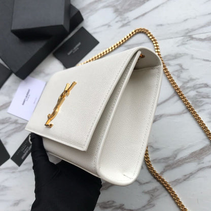 Saint Laurent kate medium in grain de poudre embossed leather