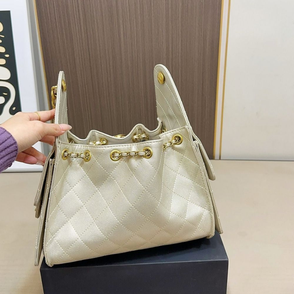 Chanel 25 Small Handbag Light Yellow 26Cm