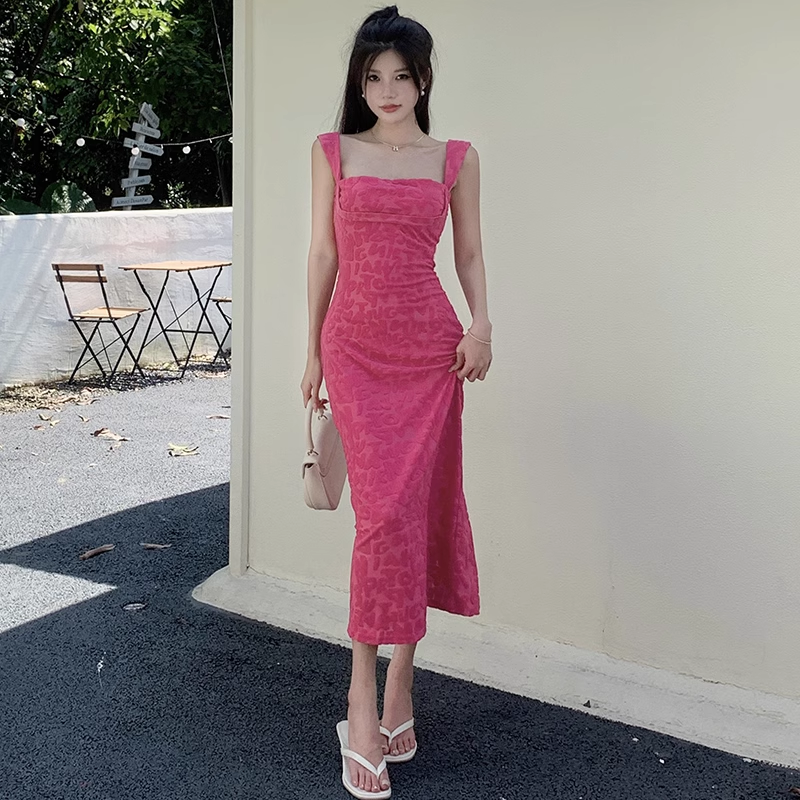 Women New Simple Fashion Slim-fit Spaghetti Strap Dress TP2887