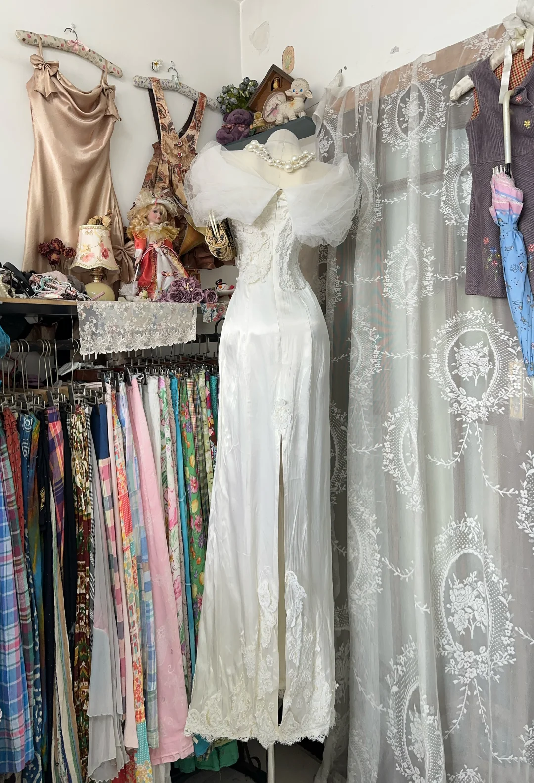 White Off-the-Shoulder Retro Tulle Fitted Waist Slim Elegant Prom Dress, Evening Gown gh7198