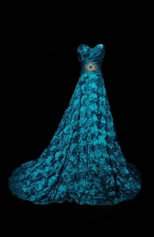 Peacock Green Strapless Waist-Cinching Elegant Luxury Prom Gown, Evening Party Formal Dress gh7318