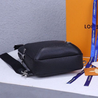 Louis Vuitton Avenue Sling Bag Taiga Black 31Cm LV M30443