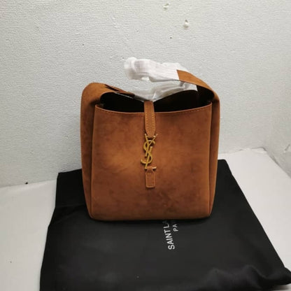 Saint Laurent Le 5 À 7 Supple In Suede Golden Brown 24Cm