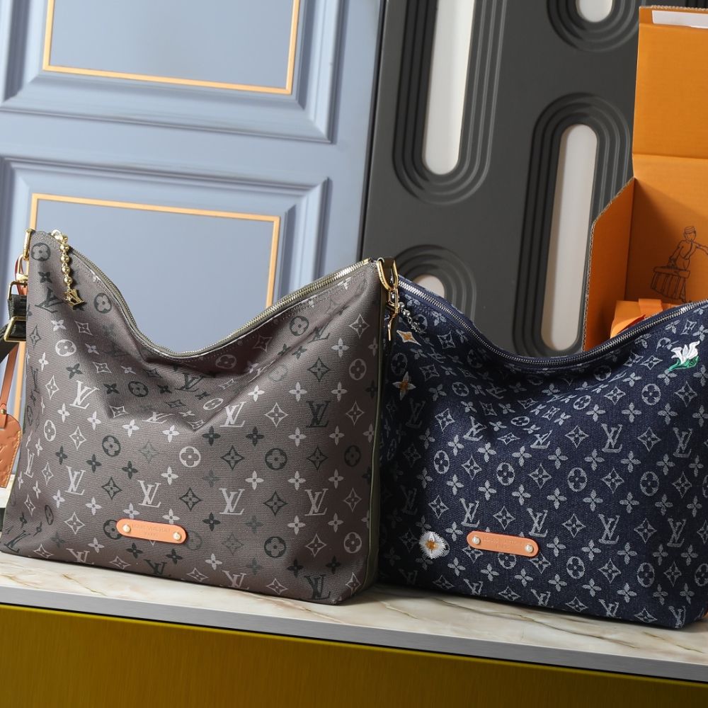 Louis Vuitton Vagabond Hobo Denim Blue 48Cm M27555