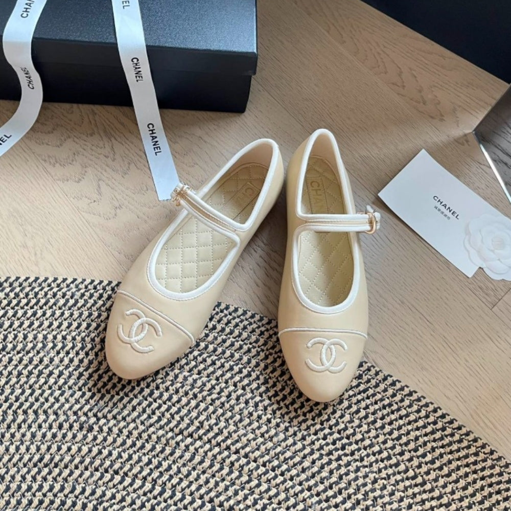 Chanel Mary Jane Ballet Flat Cream