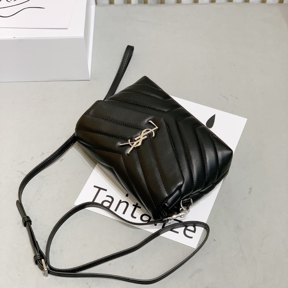 Saint Laurent Loulou Toy Strap Bag In Quilted Y Black 20Cm 678401DV7061000