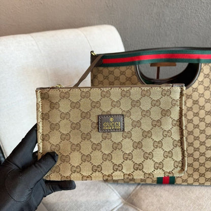 Gucci Giglio large tote bag Beige and Brown GG canvas 36Cm
