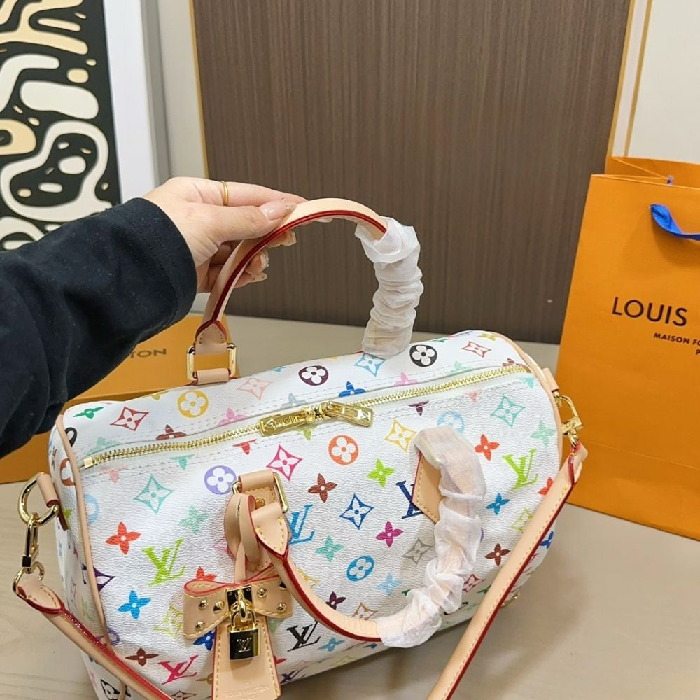 Louis Vuitton TM Speedy Soft 30 Multicolor White 30Cm M27789