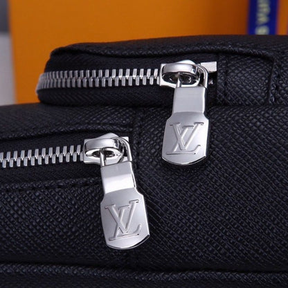 Louis Vuitton Avenue Sling Bag Taiga Black 31Cm LV M30443