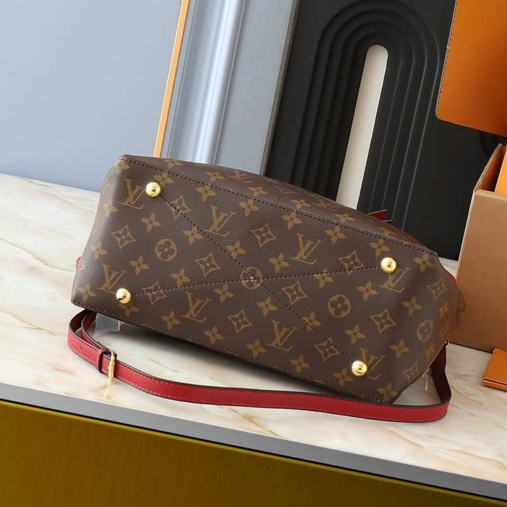 Louis Vuitton Maida Hobo Handbag Red Monogram 33Cm