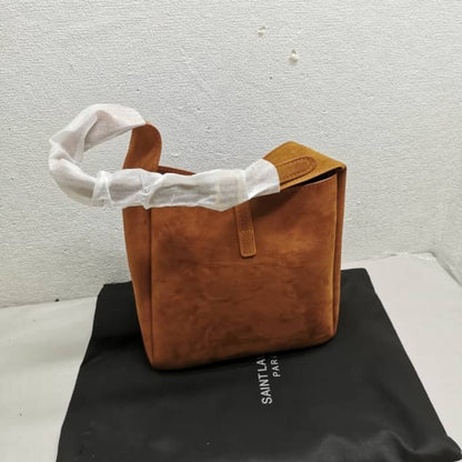 Saint Laurent Le 5 À 7 Supple In Suede Golden Brown 24Cm