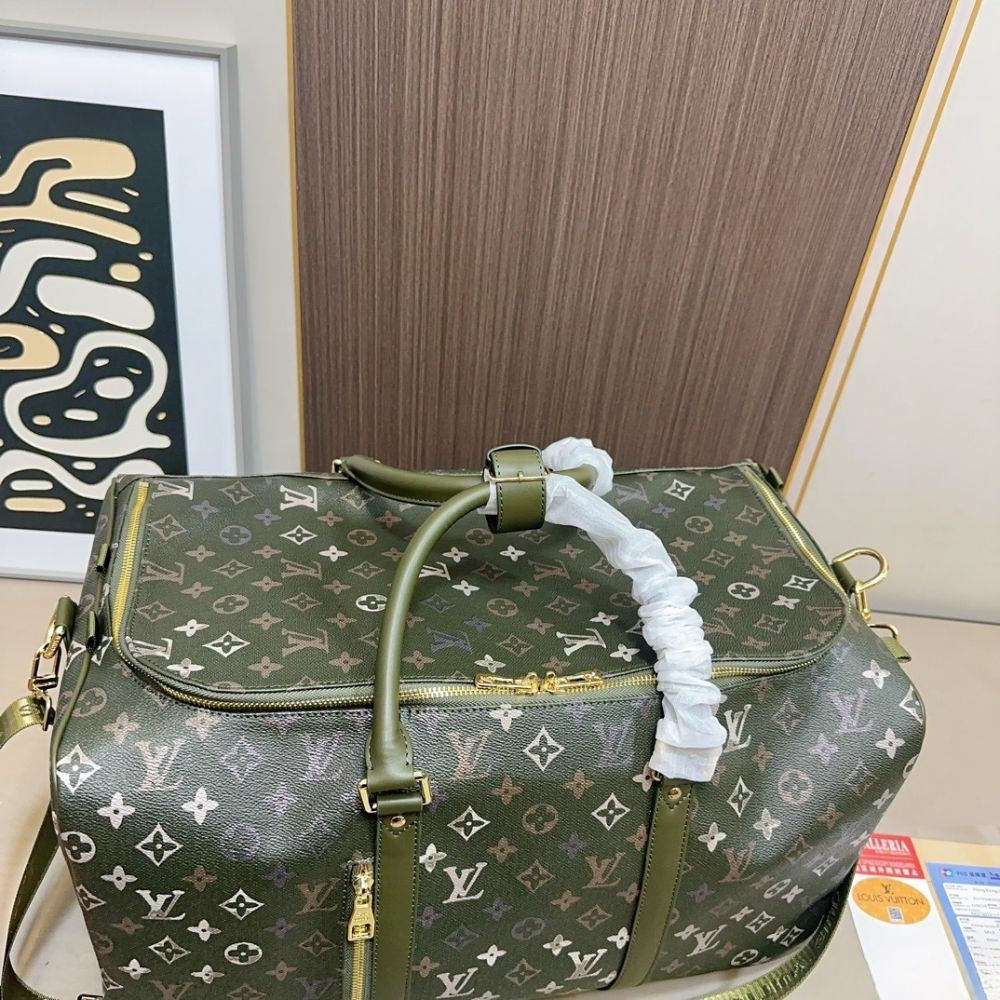 Louis Vuitton Keepall Backpack 50Cm Khaki Green M26964