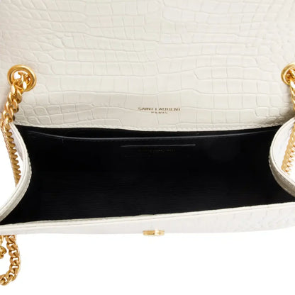 Saint Laurent Kate Tassel Medium Shiny White 24Cm 354119DND0J9207