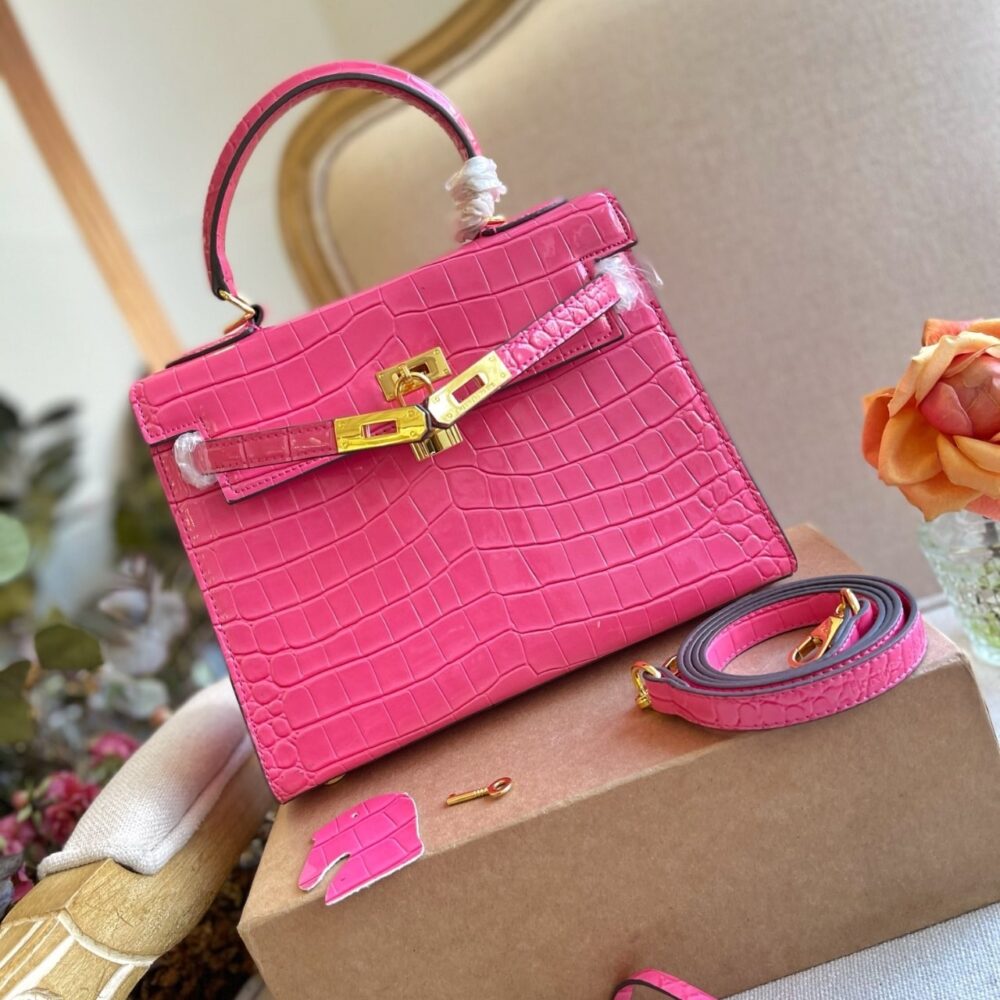 Hermès Kelly 25 Alligator Pink 25Cm