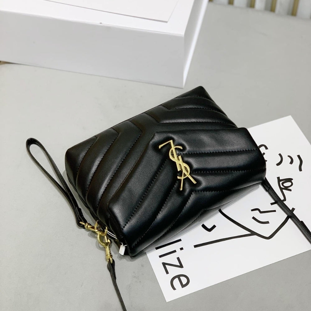 Saint Laurent Loulou Toy Strap Bag In Quilted Y Black With Bronze Toned Metal Hardware 20Cm 678401DV7071000