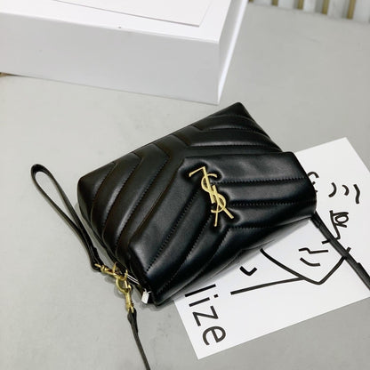 Saint Laurent Loulou Toy Strap Bag In Quilted Y Black With Bronze Toned Metal Hardware 20Cm 678401DV7071000