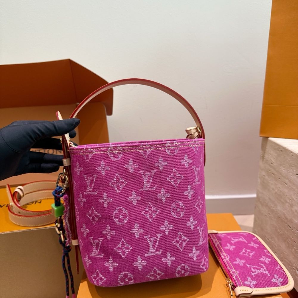 Louis Vuitton All In BB Fuchsia Denim 18cm M27626