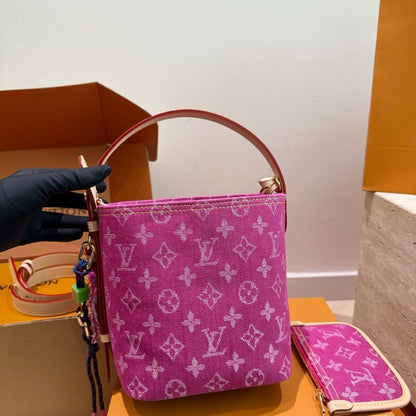 Louis Vuitton All In BB Fuchsia Denim 18cm M27626