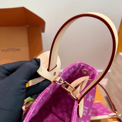 Louis Vuitton All In BB Fuchsia Denim 18cm M27626
