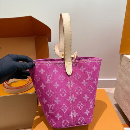 Louis Vuitton All In BB Fuchsia Denim 18cm M27626