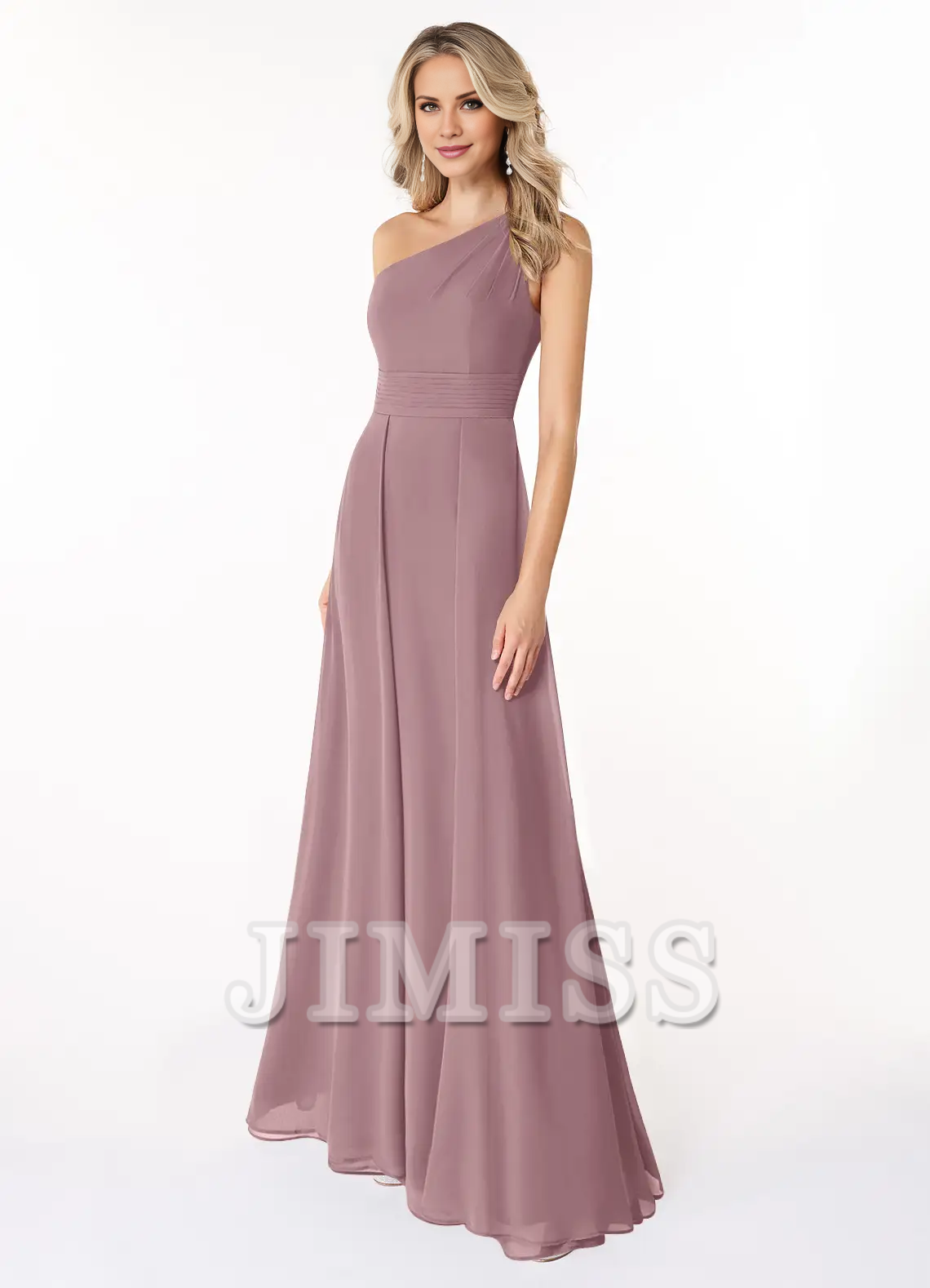 A-line shoulder chiffon dress and floor length bridesmaid dress - Dress