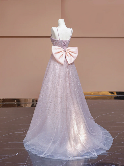 Light pink halter-neck fitted long ball gown/bridal dress R8344