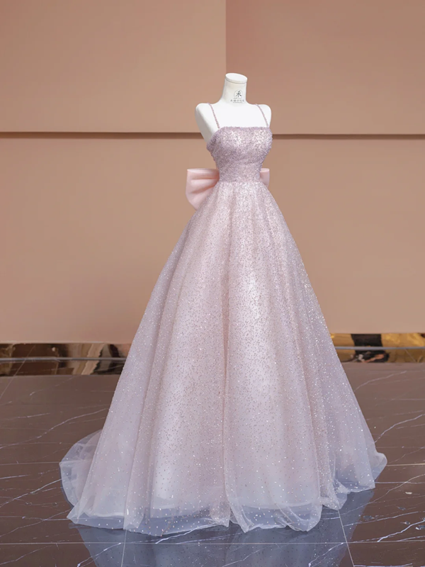 Light pink halter-neck fitted long ball gown/bridal dress R8344