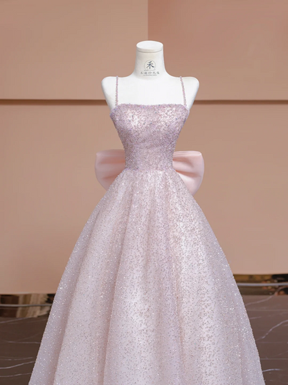 Light pink halter-neck fitted long ball gown/bridal dress R8344