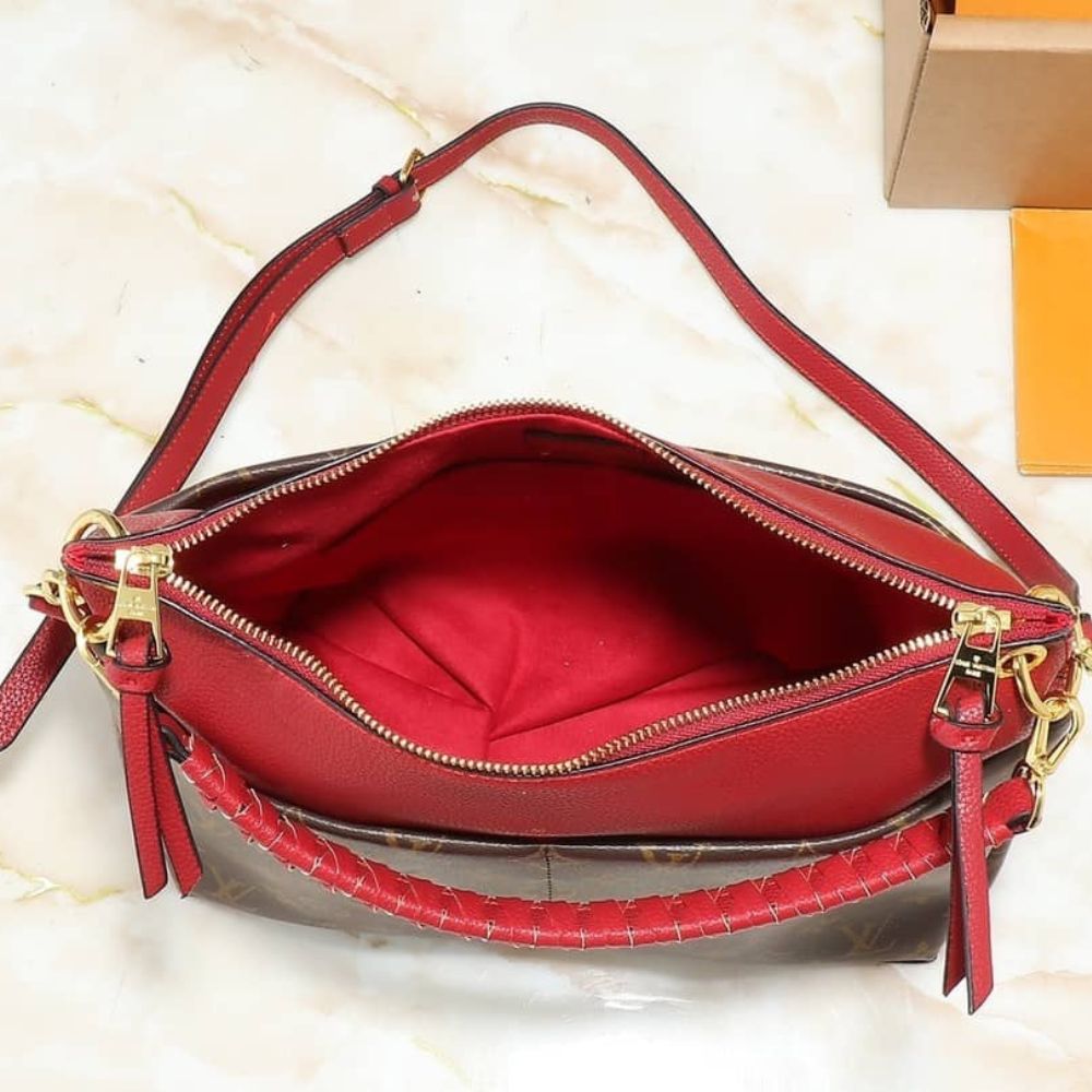 Louis Vuitton Maida Hobo Handbag Red Monogram 33Cm