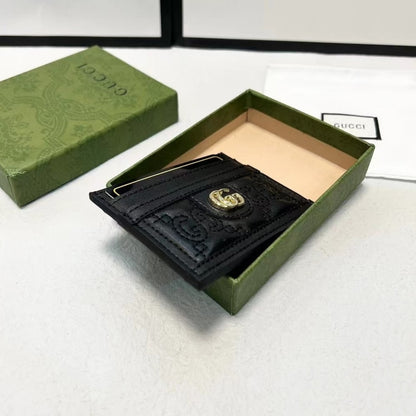 GUCCI GG MATELASSÉ CARD CASE BLACK 10CM 723790 UM8IG 1000