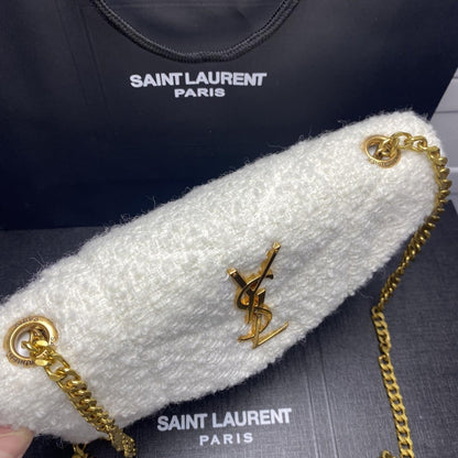 Saint Laurent Small Loulou Boucle Bag White 23Cm