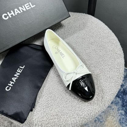 Chanel Ballerina Flat Shoes In White