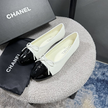 Chanel Ballerina Flat Shoes In White