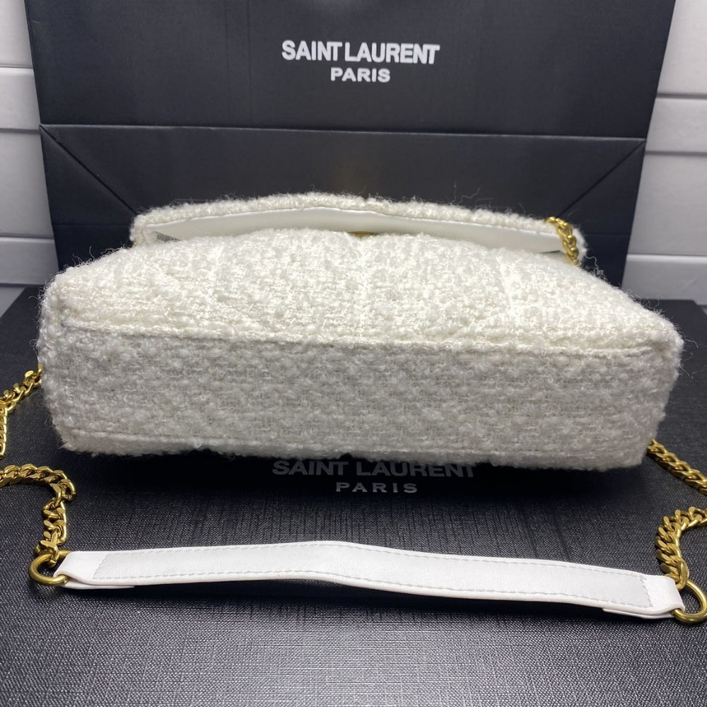 Saint Laurent Small Loulou Boucle Bag White 23Cm