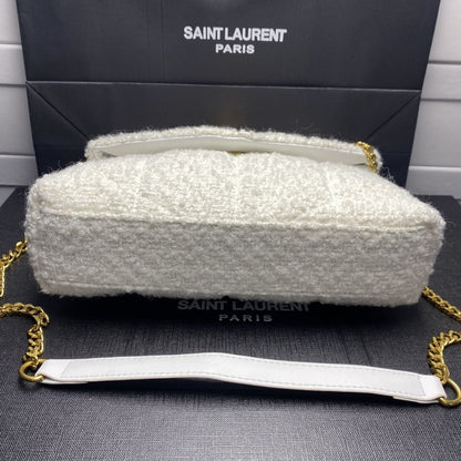 Saint Laurent Small Loulou Boucle Bag White 23Cm