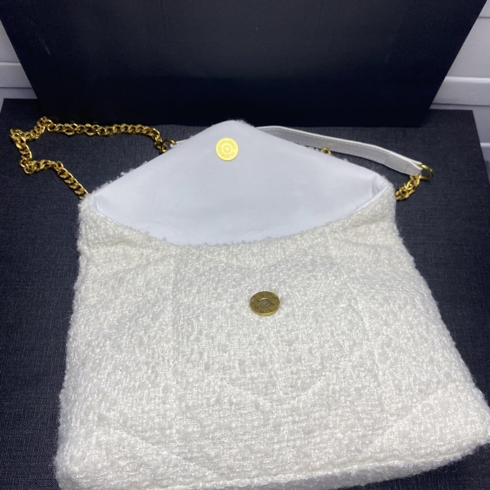 Saint Laurent Small Loulou Boucle Bag White 23Cm