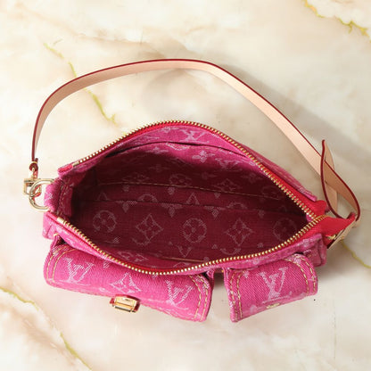 Louis Vuitton Pochette Accessoire Cargo Pink Denim 23cm