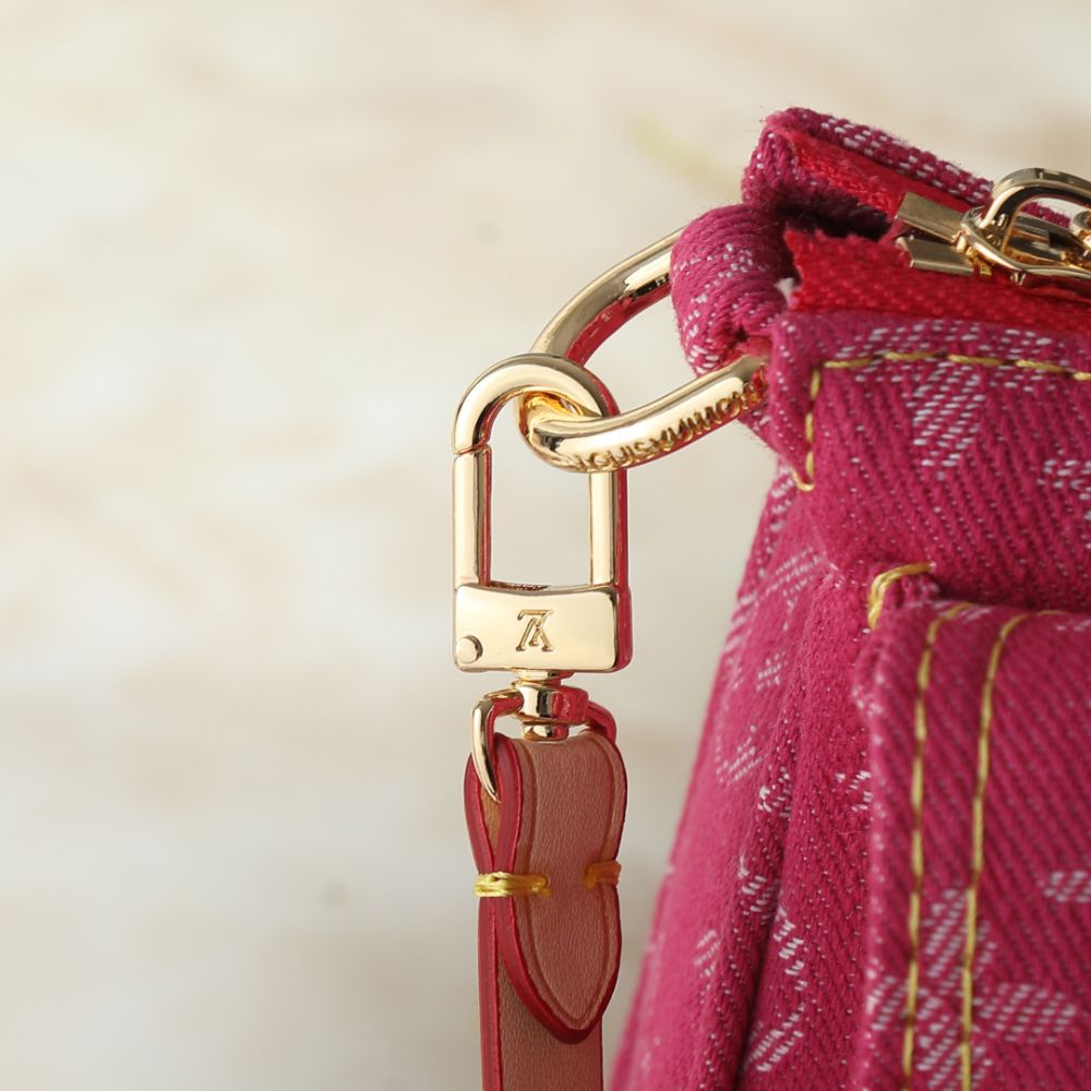 Louis Vuitton Pochette Accessoire Cargo Pink Denim 23cm