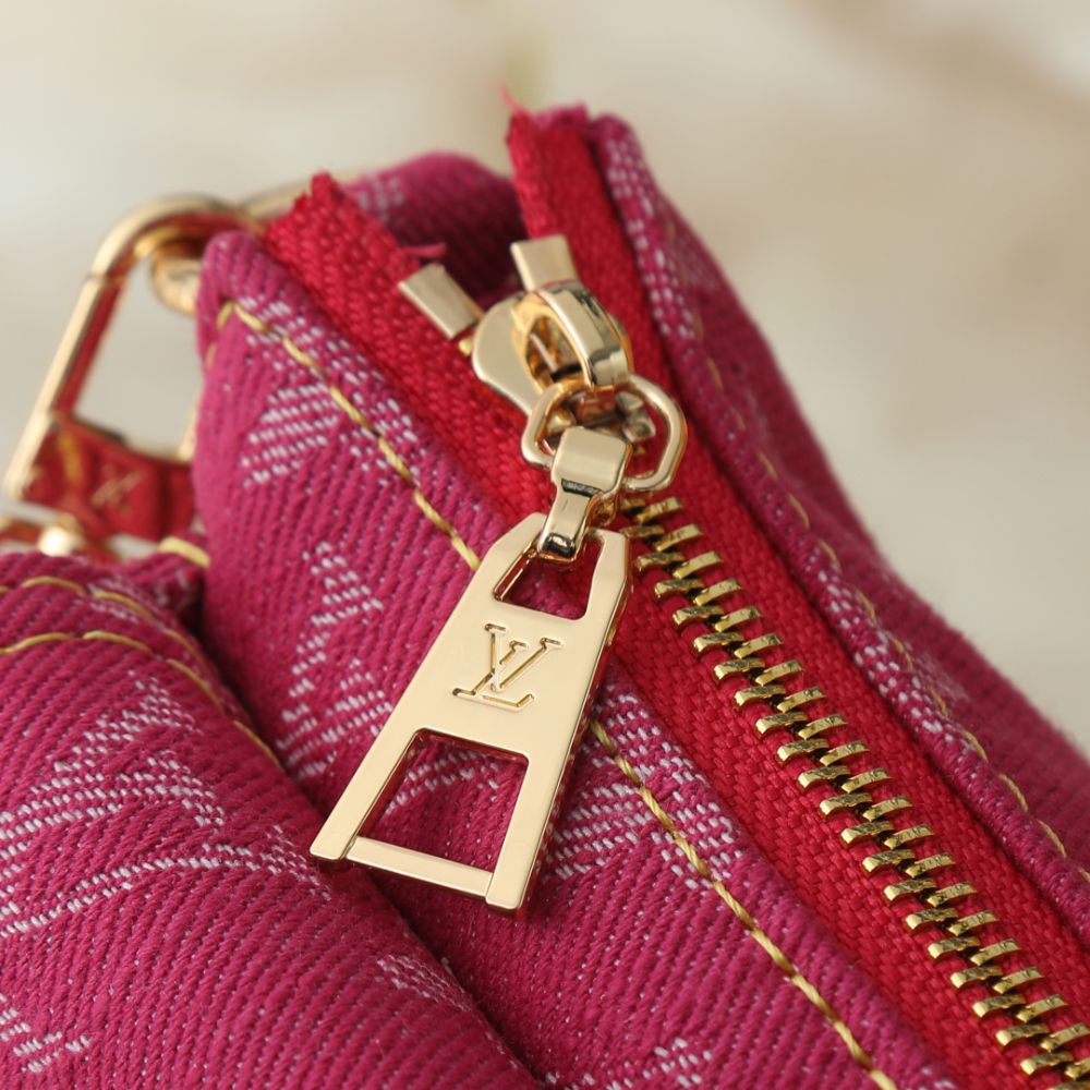 Louis Vuitton Pochette Accessoire Cargo Pink Denim 23cm