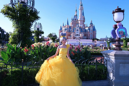 Yellow one-shoulder fitted waist long ball gown/bridal dress R8560