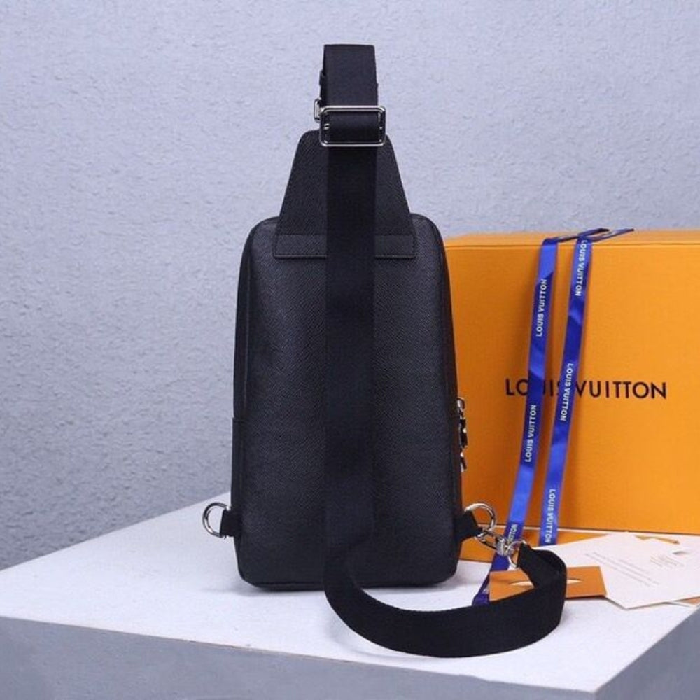 Louis Vuitton Avenue Sling Bag Taiga Black 31Cm LV M30443