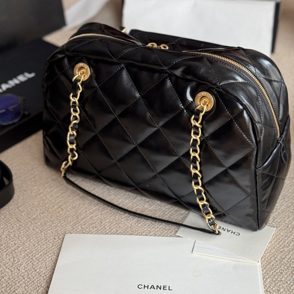 Chanel Bowling Bag Black 34Cm