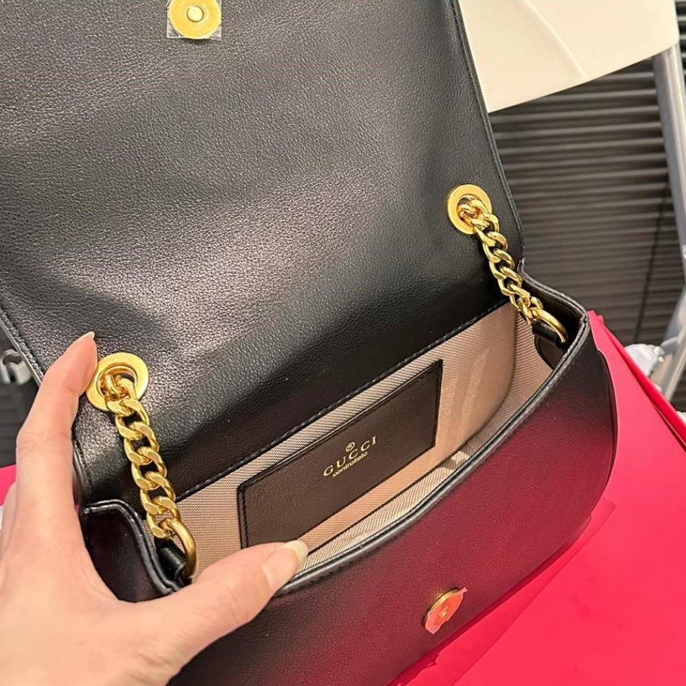 Gucci Blondie Small Shoulder Bag Black 26Cm 815715 AAEEX 1000