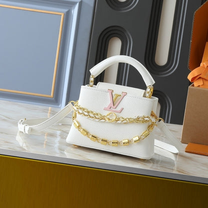 LOUIS VUITTON CAPUCINES BB SILVER SEA 21CM M12279