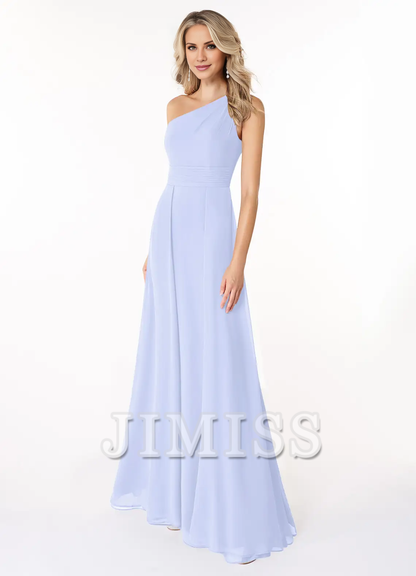 A-line shoulder chiffon dress and floor length bridesmaid dress - Dress
