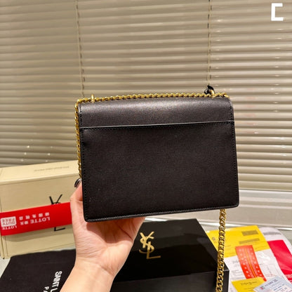 Saint Laurent Sunset Medium Chain Bag In Smooth Black And Beige 22Cm 442906D42EW1089