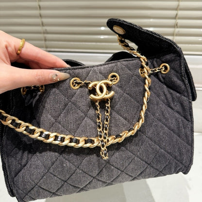 Chanel 25 Small Handbag Washed Denim Black 26Cm AS5293 B20520 U0725