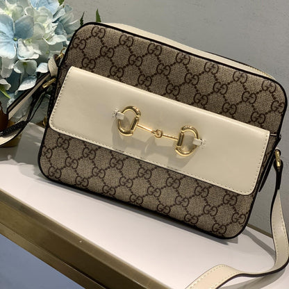 Gucci Horsebit 1955 Small Shoulder Bag Beige And Ebony 23Cm 645454 92TCG 9761