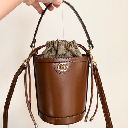 Gucci Ophidia Mini Bucket Bag Brown 20Cm 760201