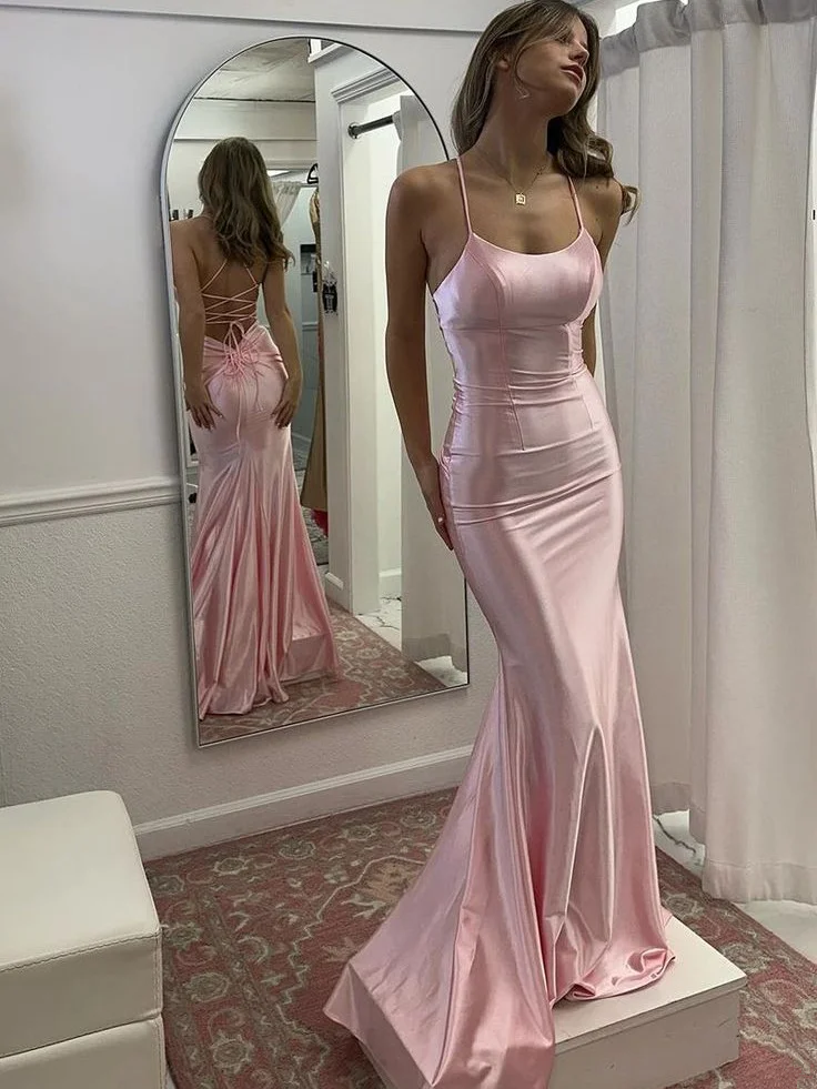 Light pink halter-neck fitted bodycon sexy ball gown R8653